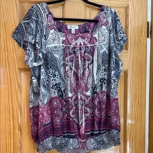 Dress Barn Multicolor Paisley Blouse